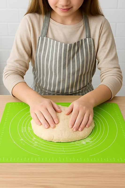 Silicone Baking Set with Silicone Baking Mat (12” x 16”) and 10 Standard Cupcake Liners (2.7” Reusable Muffin Cups) – Nonstick Pastry Mat for Rolling Dough, Oven Safe, BPA Free, Easy to Clean