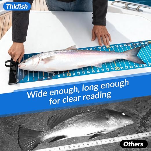 THKFISH 53in Portable Waterproof Fishing Ruler with Measuring Board | Folding Fish Ruler, Roll Up Fish Measuring Tape for Boat, Kayak, Coolers, Yacht and Workbench 53 *7.5"-1pcs/59 * 3.15"-2pcs