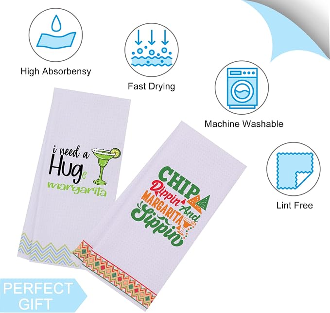 LXOMILL Margarita Gifts, Funny Kitchen Towels, Cinco De Mayo Decor