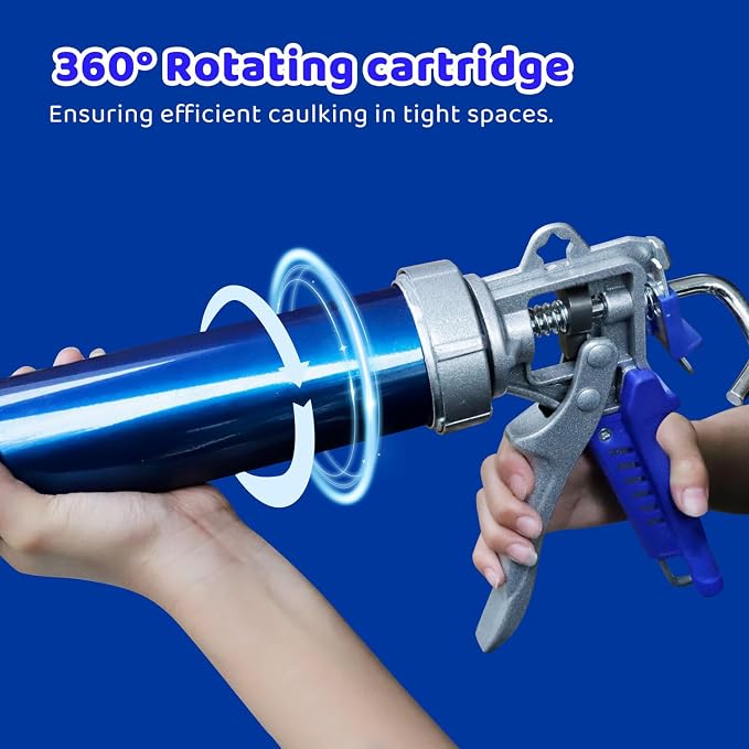 2 Pack sausage caulking gun, sausage gun caulking gun, 20 oz sausage tube gun caulking gun，with 4 cone nozzles,Suitable for bathroom, kitchen, living room, window and roof