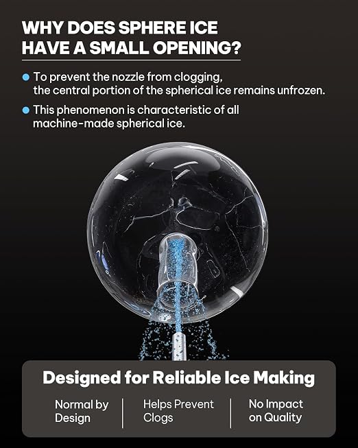 Silonn 2.4″ Sphere Ice Maker, Clear Ice Ball Maker with Slow-Melting, 3 pcs in 40 Mins, 100 pcs/Day, Crystal Sphere & Rapid Sphere Technology, Self-Cleaning Ice Maker Countertop Ideal for Whiskey