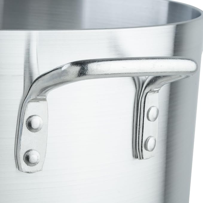 Winco 50 qt Elemental, Aluminum Stock Pot | Heavy-duty, Great for Stocks, Soups, Pasta and Batch Cooking