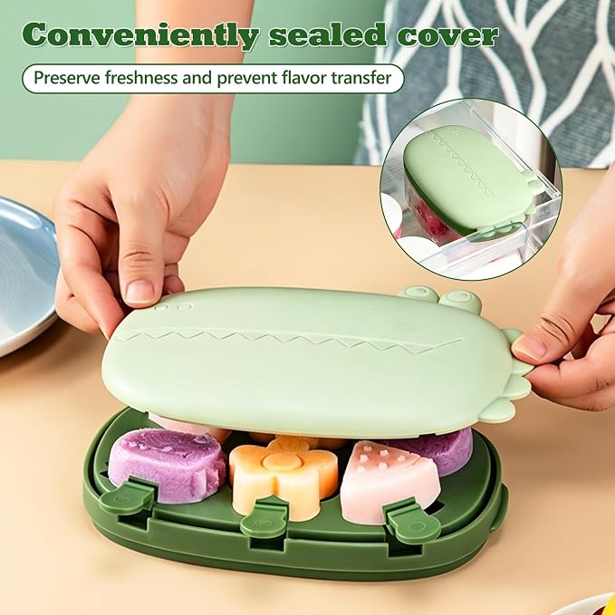 Silicone Popsicle Mold Fun Shaped Dinosaur Popsicle Silicone Molds with 6 Sticks, Reusable Small Mini Ice Popsicle Molds Set, Easy to Clean and Dishwasher Safe
