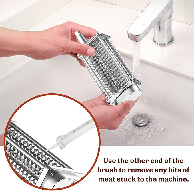 GVODE Meat Tenderizer Attachment for KitchenAid Stand Mixer, Easy Clean | Tenderize Beef, Pork and Mutton For Steak and Schnitzel Prep with Mixer-Hub Operation, Stainless Gears and Brush Cleanup