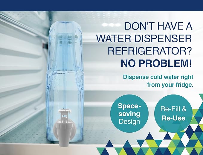 Arrow Ultra Drink Dispenser for Fridge, 1.25 Gallon - Plastic Beverage Dispenser with Spigot - Clear Space-Saving Design with Handle - Ideal for Water, Juice & Iced Tea - BPA Free - Made in USA