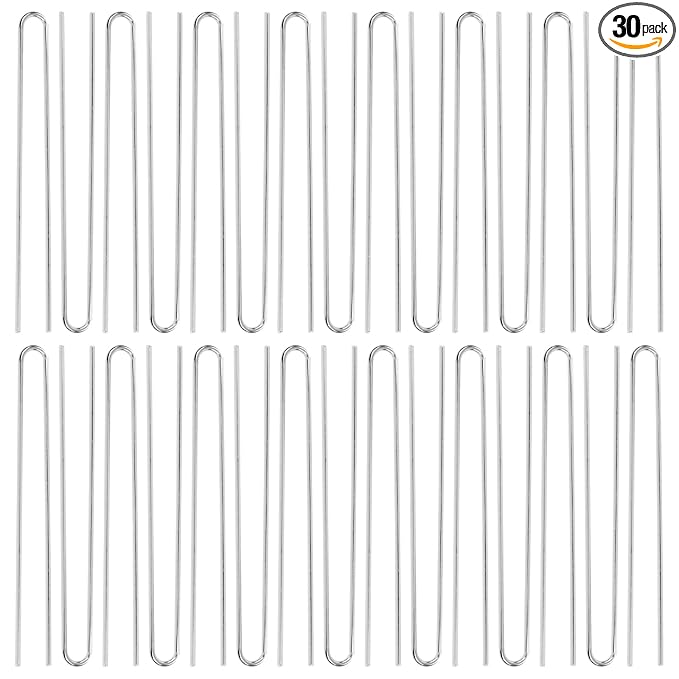 Lawie 30 Pack 4 Inch Silver U-Shaped Metal Hair Sticks, Straight Long Hair Forks, Bun Twist Hair Clips Holders - Arts and Crafts DIY Accessories