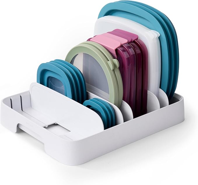 YouCopia StoraLid 24 Container Lid Organizer, Adjustable Plastic Lid Holder