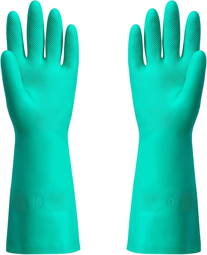 ThxToms Chemical Resistant Nitrile Gloves,Resist Household Acid, Alkali, Solvent and Oil, Latex Rubber Free, 1 Pair Extra Large