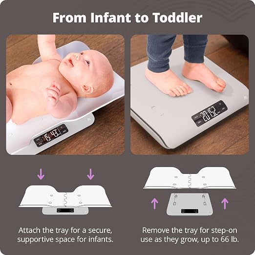 Greater Goods Digital Baby Scale – Dependable Infant & Toddler Weighing, Easy-to-Read Display with lb/kg Modes, Hold Function for Movement, Collapsible Design, 66 lb Capacity (Non-Connected)