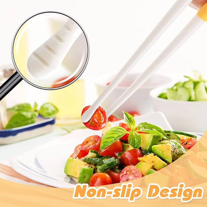 HANSGO Kids Training Chopsticks, 4 Pairs Easy Grip Chopsticks for Toddlers & Beginners, Learning Utensils for Daily Meals, Home, School Lunch & Family Dining