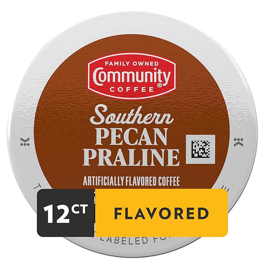 Community Coffee Southern Pecan Praline Flavored 12 Count Keurig K-Cup Coffee Pods, Medium Roast, 12 Count (Pack of 1)