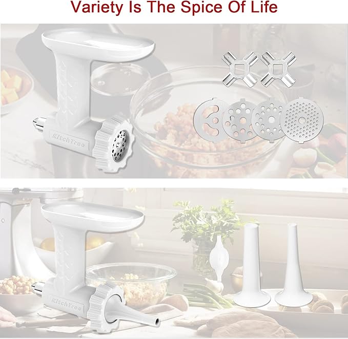 Attachment For KitchenAid Stand Mixer, Meat Grinder Attachment, Grey