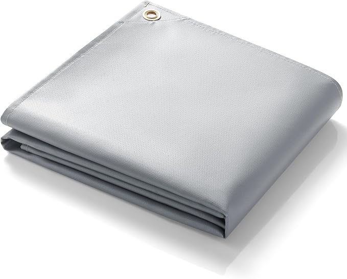 PAWBOSE 8x12ft Welding Blanket, Silicone Coated Fiberglass Fire Blanket for Welding & Cutting - Heavy Duty Fireproof Protection with Storage/Carry Bag for Indoor & Outdoor Use