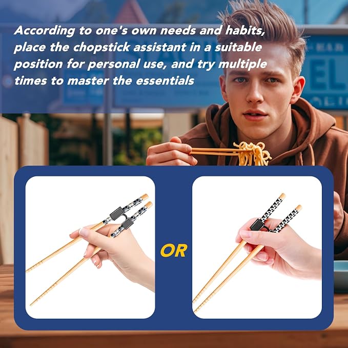LYART 5 Pairs Reusable Training Chopsticks Beginners for Kids Adults Learners, Japanese Wooden Chopsticks Trainers Set, Dishwasher Safe, L8.86Inch (2.Tortoiseshell)