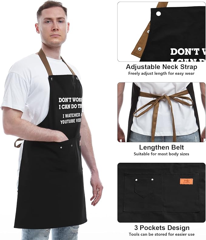 Funny Gifts for Men, Women, Dad, Anniversary, Fathers Day Gift from Daughter Son, Christmas Gift for Husband, Boyfriend, Brother, Uncle, Unique Birthday Grilling Gifts – BBQ Cooking Chef Apron