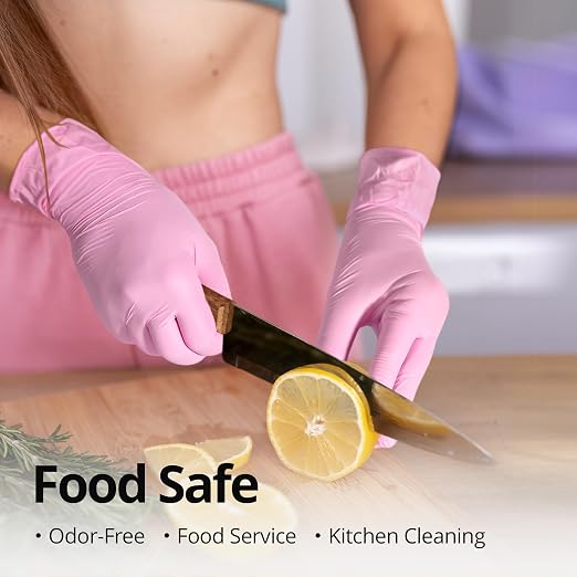 SwiftGrip Pink Nitrile Gloves, 3-mil, Industrial Gloves Disposable Latex Free, for Cleaning & Esthetician, Rubber Powder-Free, 1000-ct Case (Medium)