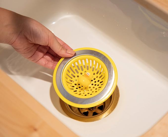 Joie Quack Kitchen Sink Strainer Basket Garbage Disposal Drain Cover, Duck | Fits All Standard Sinks, Keeps Unwanted Food Particles Out Kitchen Sink Drain, Measures 4.5” x 4.5”