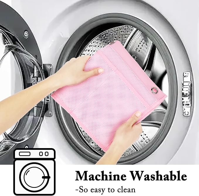 Fammart Mesh Shower Caddy Hanging, Quick-Drying Shower Organizer with 7 Pockets, Portable Bathroom Organizers and Storage for Shampoo, Soap, Loofah, Travel, and Cruise Essentials