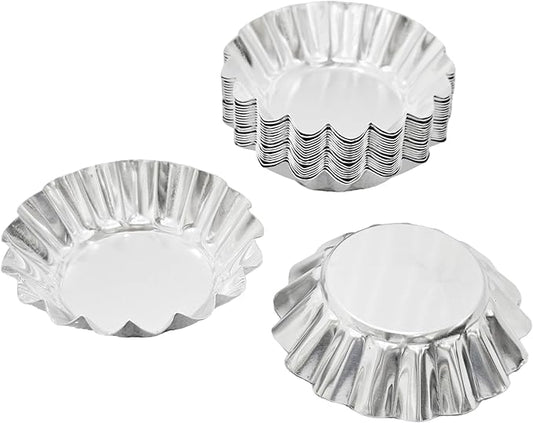 pson 20Pcs 2.75 Inch Egg Tart Molds, Non-Stick Aluminum Mini Tart Pans for Baking Tarts, Pies, Cupcakes, Muffins, Pudding, and Desserts