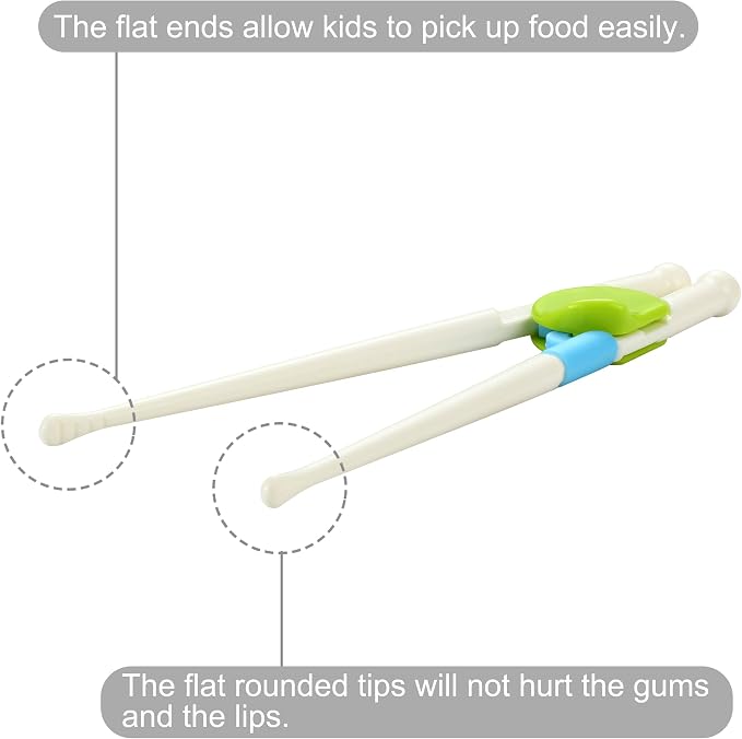 PandaEar 2 Pairs Kids Training Chopsticks, Reusable Dishwasher Safe | Children Learning Practice Chopsticks for Beginners Toddler, Develops Fine Motor Brain Skills