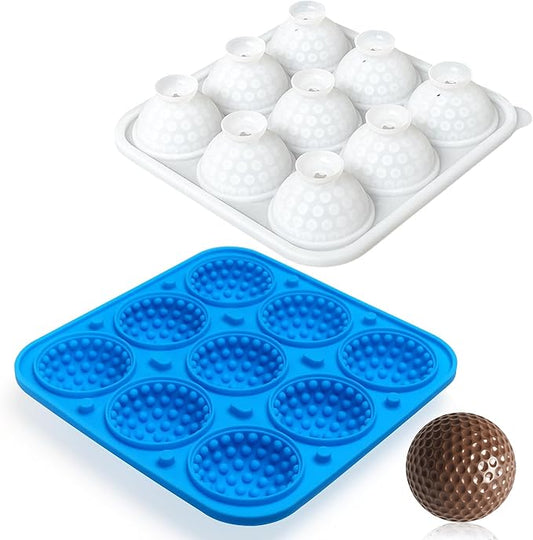 Sidosir 2025New Golf Ball Chocolate Silicone Molds with Lid for Cake Decorations,9-Cavity 3D Golf Ball for Ice, candy, Hot Chocolate Bomb