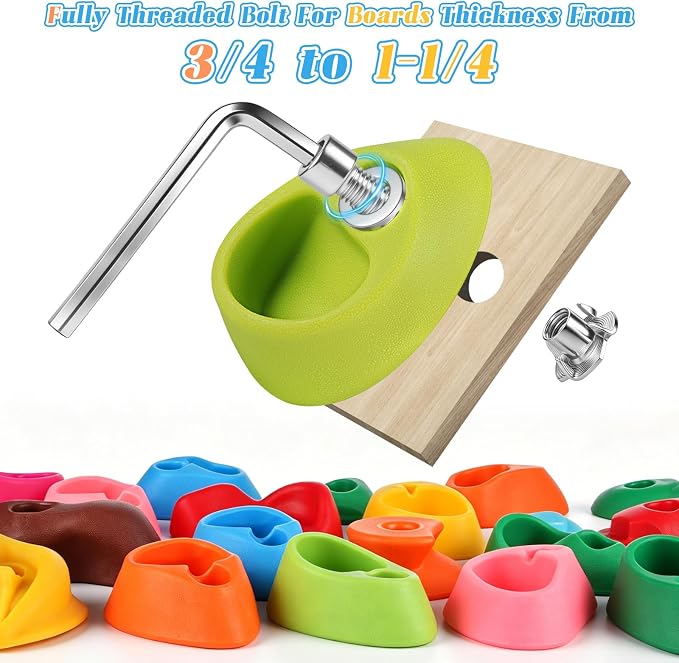 20 PCS Rock Climbing Wall for Kids,Rock Wall Climbing Holds,Adults Climbing Wall Grip Kits Holds Up to 230 lbs for Outdoor Indoor Home Playground Climbing Wall Holds