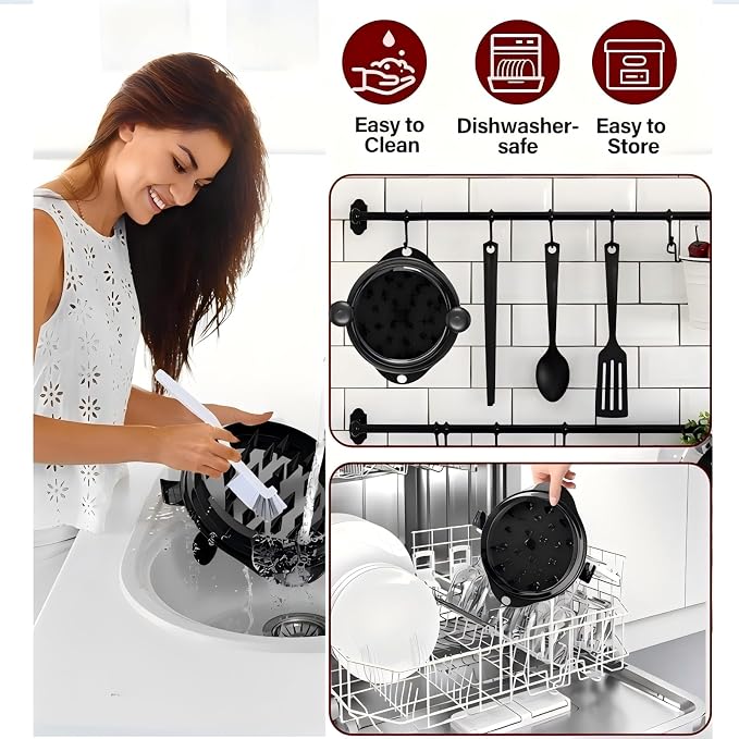 Chicken Shredder Tool Twist Large Chicken Breast Shredder Tool-Meat Shredder Meat Masher for Chicken Ground Beef Pork with Up-grated Stainless Steel Spikes Kitchen Gadgets Essentials (Black&Black)