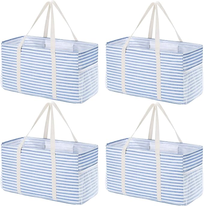 Lifewit Extra Large Tote Bag, Reusable Grocery Bags with Metal Wire Frame and Handles