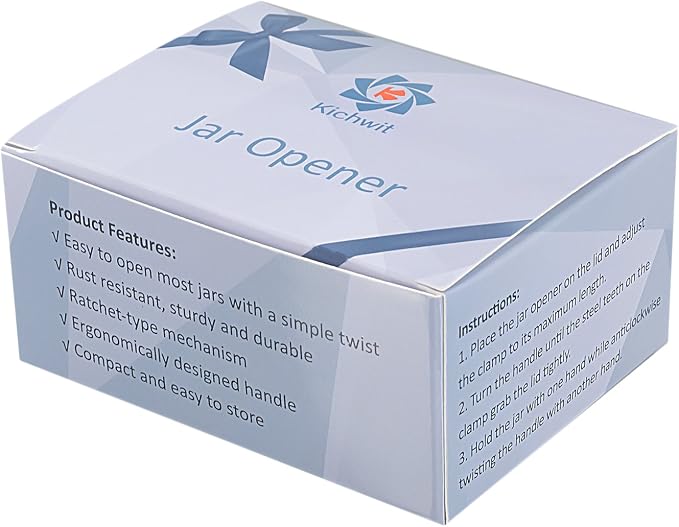 Kichwit Jar Opener for Arthritis, Stainless Steel | Jar Lid Opener for Small and Medium Jar Lids
