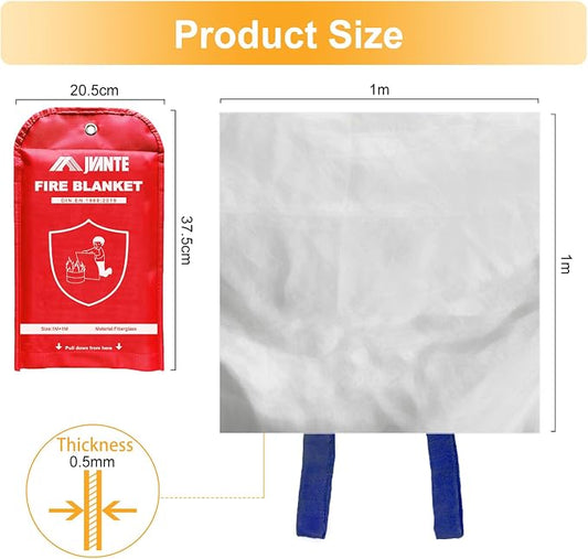 Emergency Fire Blanket-4 Pack for Home and Kitchen - 40"x40" Fiberglass Fire Blankets for Emergency Survival Safety (1m-4pack)