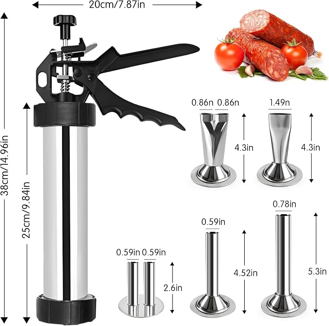 Professional Beef Jerky Gun Kits Stainless Steel Jerky Maker - Jerky Maker Jerky Cannon Meat Gun Stainless Steel Jerky Gun Large Capacity Jerky Making Kit