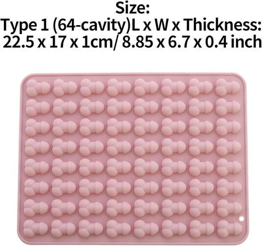 Prank Men Genital Ice Mold Trays Fun Shape Chocolate Baking Mold for Bachelor Bachelorette Party Pink One Size