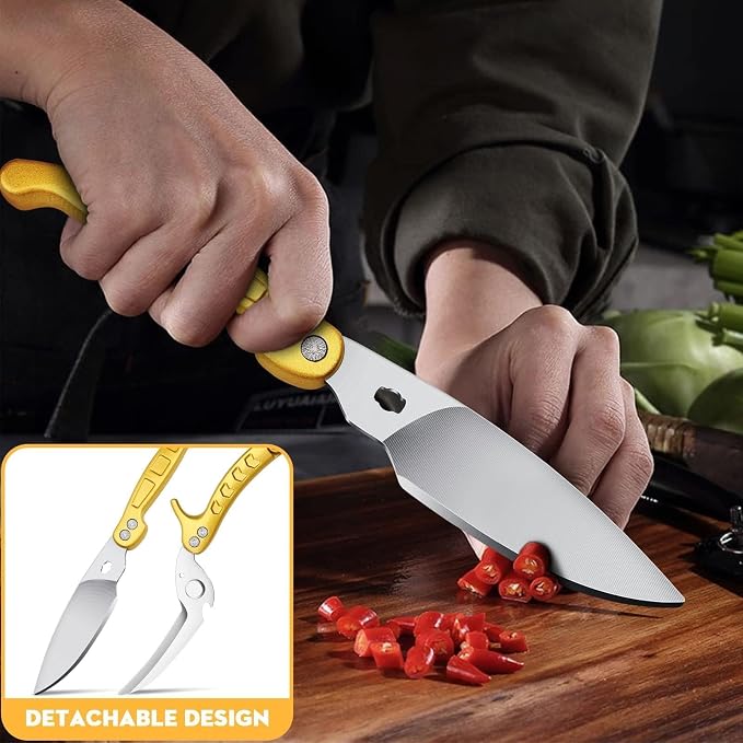 Poultry Shears Heavy Duty Stainless Steel Kitchen Scissors | with Knife & Bottle Opener, Gift Box Packaging, for Chicken Turkey Cooking, Thanksgiving Gift for Men and Women