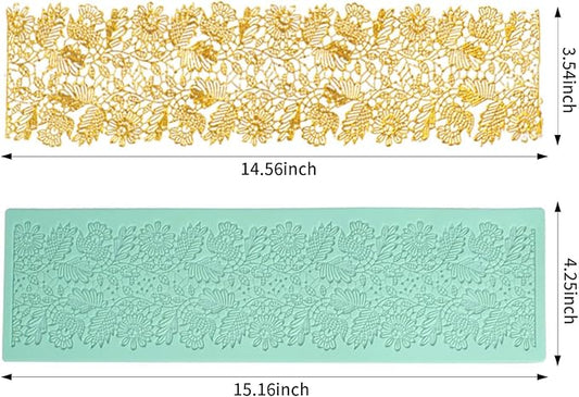GROWTAIL Lace Molds Silicone,Cake Fondant Embossing Mat,Lace Molds for Cake Decorating Edible Lace