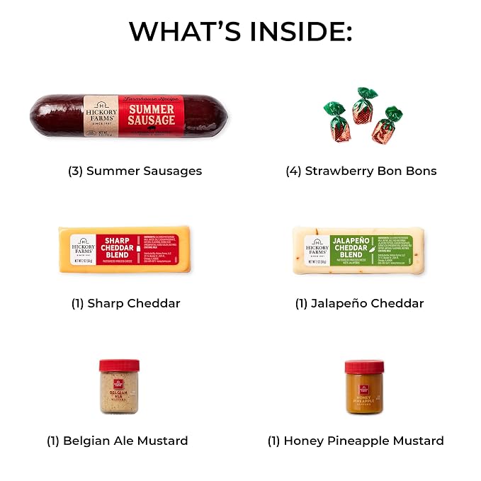 Hickory Farms Savory & Sweet Farmhouse Meat and Cheese Gift Basket (Small) - Box Set | Charcuterie Board Food | Summer Sausage | Father's Day | Mother's Day | Easter | Christmas | Holiday | Housewarming | Gourmet | Sympathy | Care Package