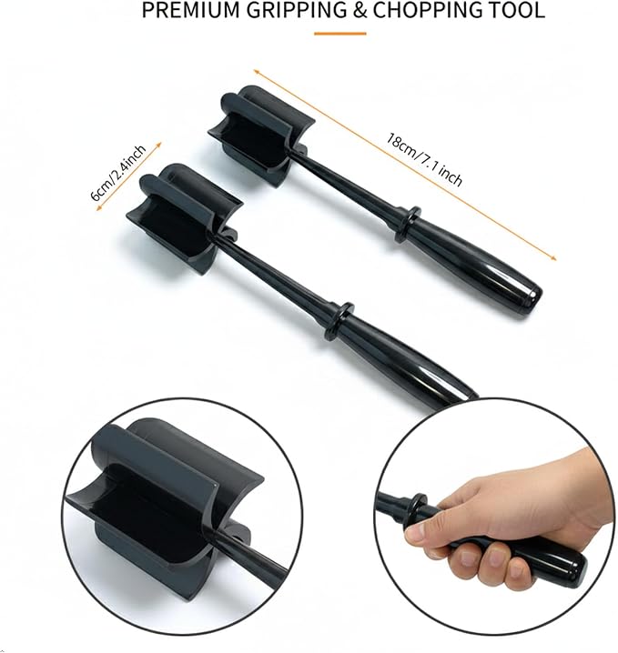 Hamburger Chopper,Meat Chopper,Potato Masher, Premium Heat Resistant Meat Masher for Ground Beef, Ground Turkey and More, Safe For Non-Stick Cookware
