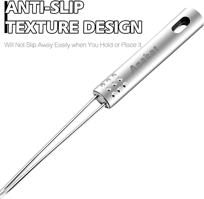 Anaeat 4.5" Stainless Steel Spider Skimmer, Professional Kitchen Pasta Strainer Spoon with Long Handle - Asian Strainer Ladle Wire Skimmer Spoons for Cooking and Frying
