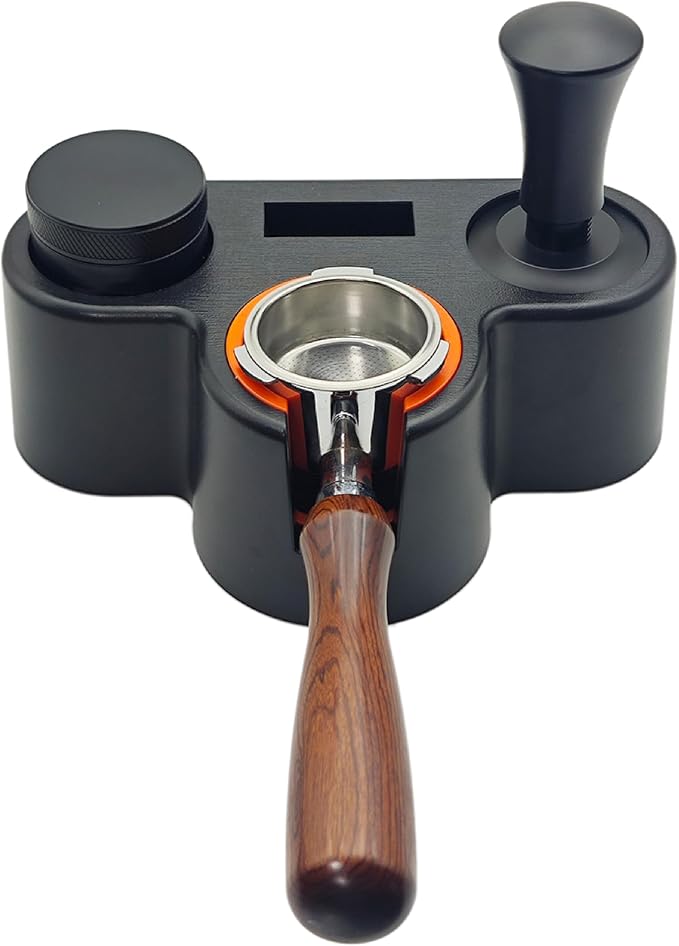 Espresso coffee Knock Box & Tamp Station, Espresso Organizer, Fit 51,53,54MM Tamper, Distributor, Portafilter & Puck Screen Accessories, Detachable Knock Box