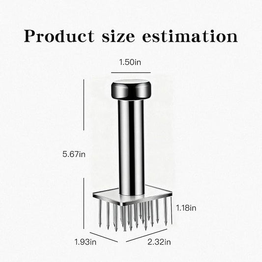 304 Stainless Steel Meat Tenderizer with 18 Sharp Needles - Ideal for Tenderizing & Pounding Steak, Beef, Pork, Chicken