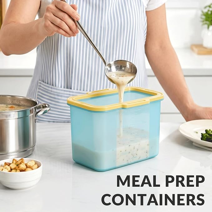 68oz Reusable Silicone Food Storage Bags with Magnetic Seal, Stand Up Freezer Bags for Meal Prep, Snacks, Sandwiches & Leftovers, Dishwasher Safe Reusable Food Storage Bag (Blue)