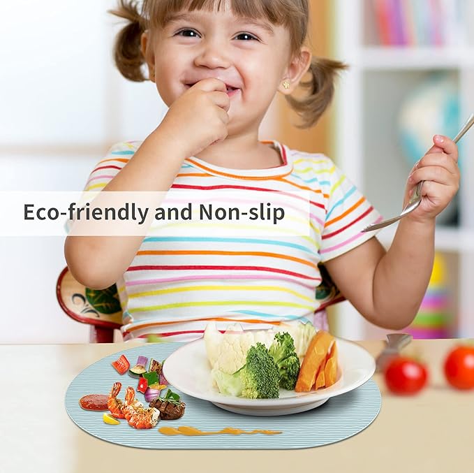 IYYI Silicone Placemats, Dining Placemats Set of 4, Waterproof Placemats for Kids, Heat Resistant Non-Slip Silicone Mats for Dinner Table, Dishwasher Safe (Wine Red, 17.7" ×12")