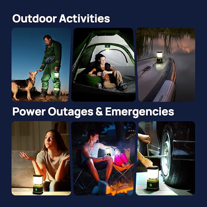 Consciot LED Battery Powered Camping Lantern, 1000LM, 4 Light Modes, IPX4 Waterproof Portable Tent Flashlight for Power Outages, Emergency, Hurricane, Hiking, Light Green, 2-Pack | IPX4 Waterproof Camping Lights; Portable Flashlight for Power Outages, ...