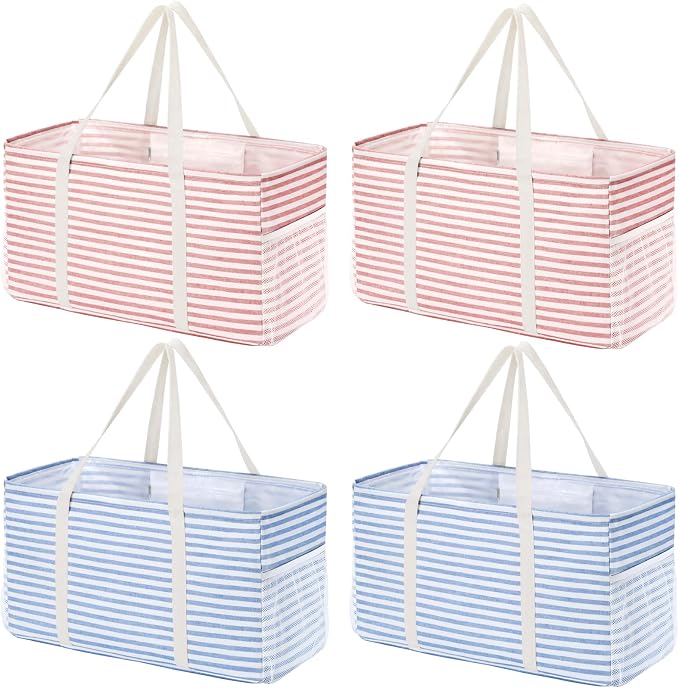 Lifewit Extra Large Tote Bag, Reusable Grocery Bags with Metal Wire Frame and Handles