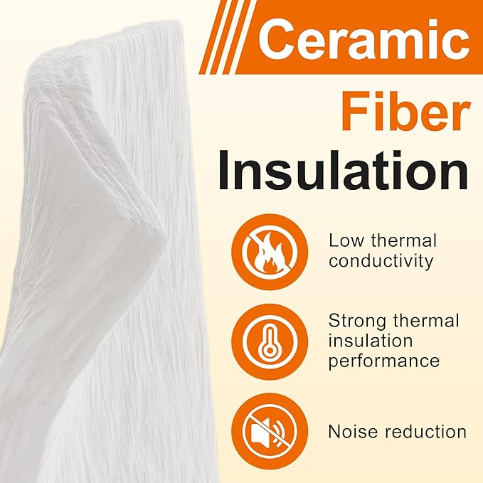 MMasters 284"*24"*1" Ceramic Fiber Insulation Blanket, Fireproof & Heat Resistant Up to 2700°F, Ideal for Wood Stove Baffle, Fireplaces, Kilns, Forges, Pizza Ovens, and More