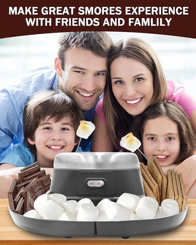 Smores Maker Tabletop Indoor Kit, Indoor Smore Maker Smores Kit Flameless S'mores Maker, Tabletop Smores Maker,Movie Night Supplies Housewarming Christmas Gifts, 120V