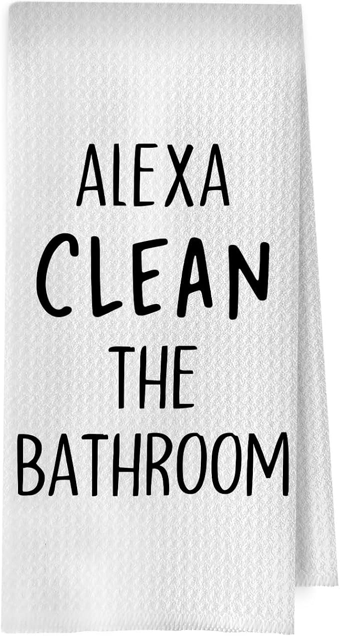 Funny Hand Towels for Bathroom 16x24 Inch, Funny Bathroom Decor, Clean The Bath Room Decorative Hand Towels for Bath Room Washroom