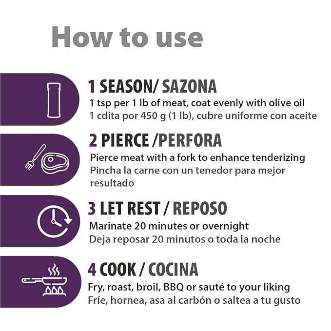 Chef Merito Seasoned Meat Tenderizer, Beef, Pork & Poultry, 14 oz Jar | Tenderizes and seasons in one step, for steaks, chops, roasts & ribs, authentic Latin flavor