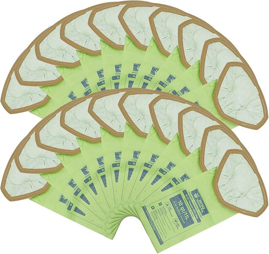 20 Pack 107313 Backpack Vacuum Bags Compatible with ProTeam 10 QT Backpack Vacuum Cleaner，Replace #107313 Open Triangular Collar