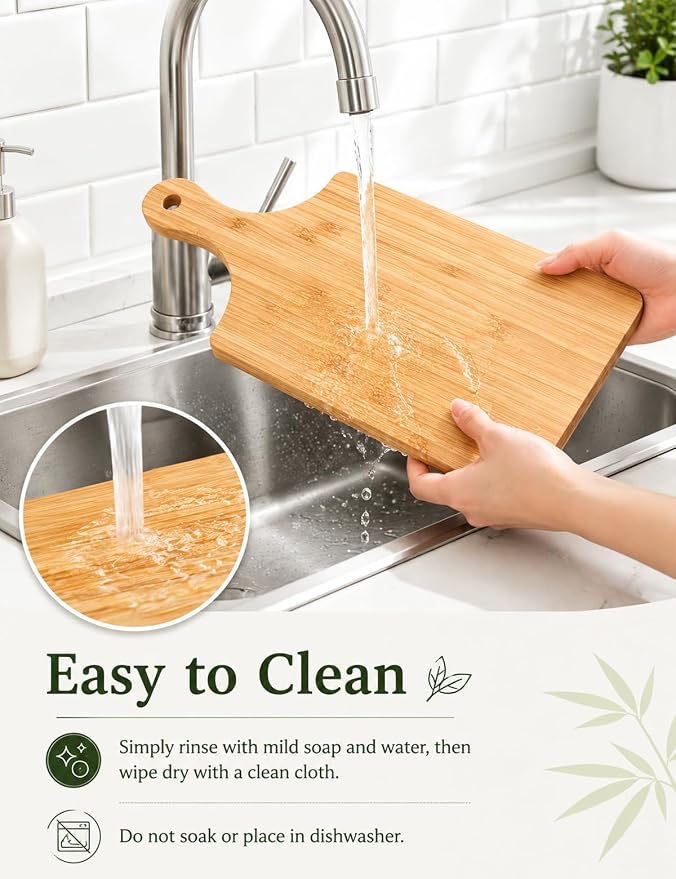 12 Pcs Small Wood Cutting Board with Handle,11x5 In Mini Charcuterie Boards | Hanging Unfinished Bamboo Chopping & Serving Board Bulk for Craft,Laser Engraving, Charcuterie, Home Decor, Housewarming Gift