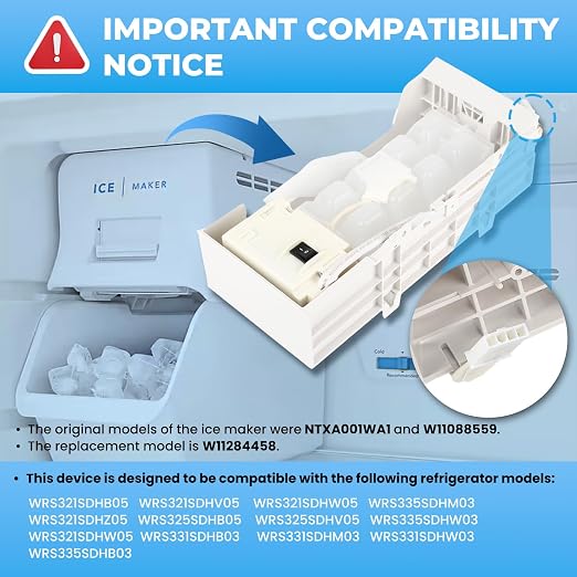 W11284458 W11088559 Refrigerator Ice Maker Replacement,Replace EAP12584610 AP6809232 PS12584610 (Upgraded OEM Quality) Easy Installation